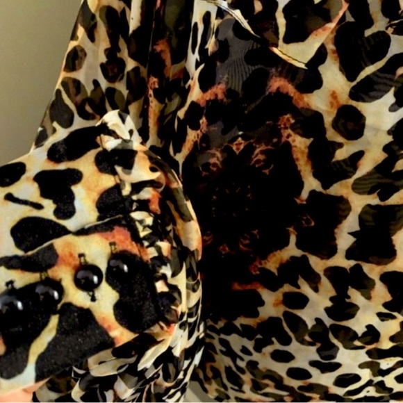 Silky Animal Print Blouse - Picture 2 of 3